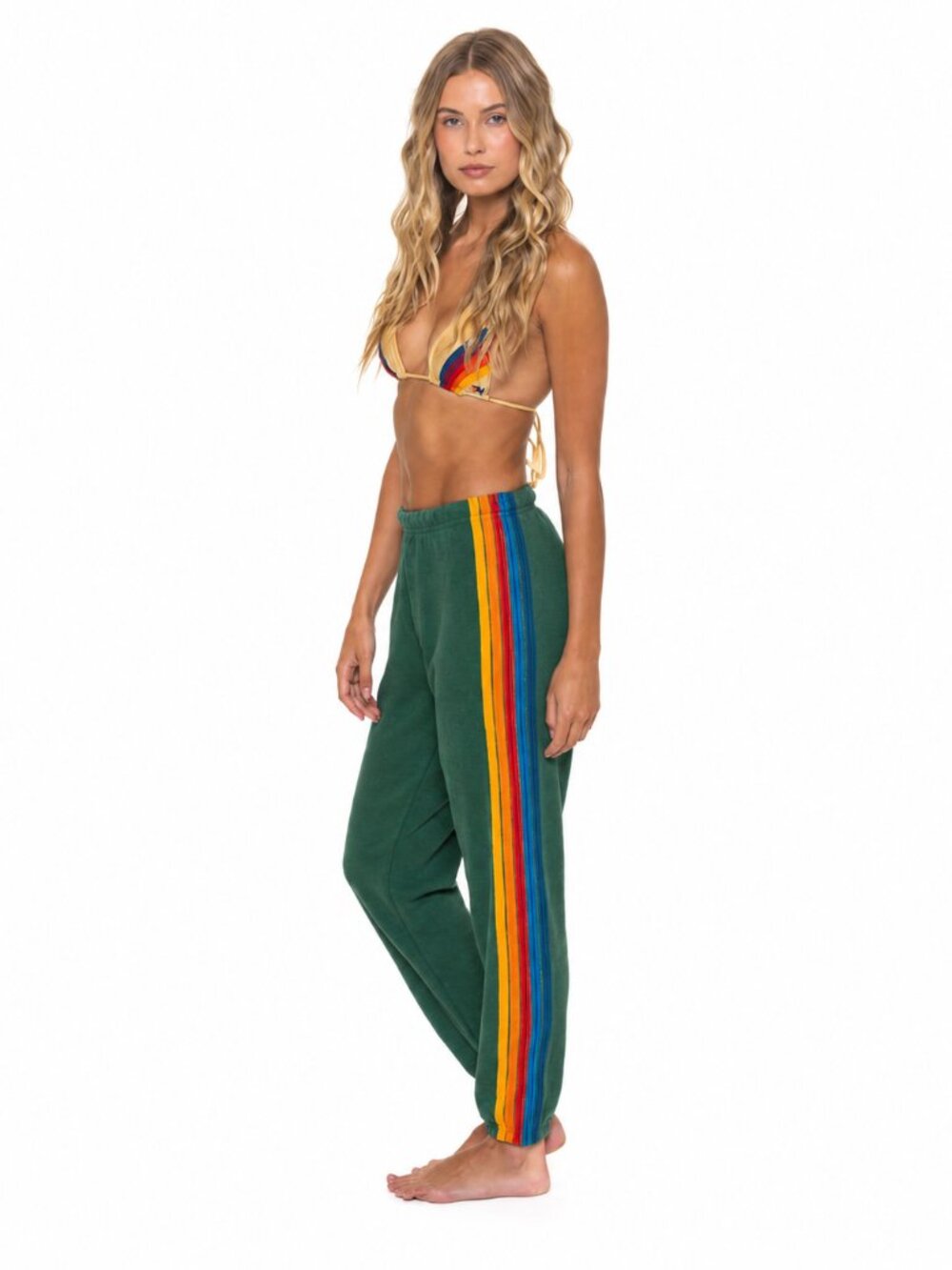 EUC Aviator nation dark green 5 stripe sweatpants XS